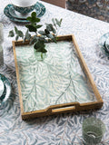 Clarke and Clarke dove grey William Morris Designs Willow Boughs wooden tray, 44.5 x 29 cm - British product