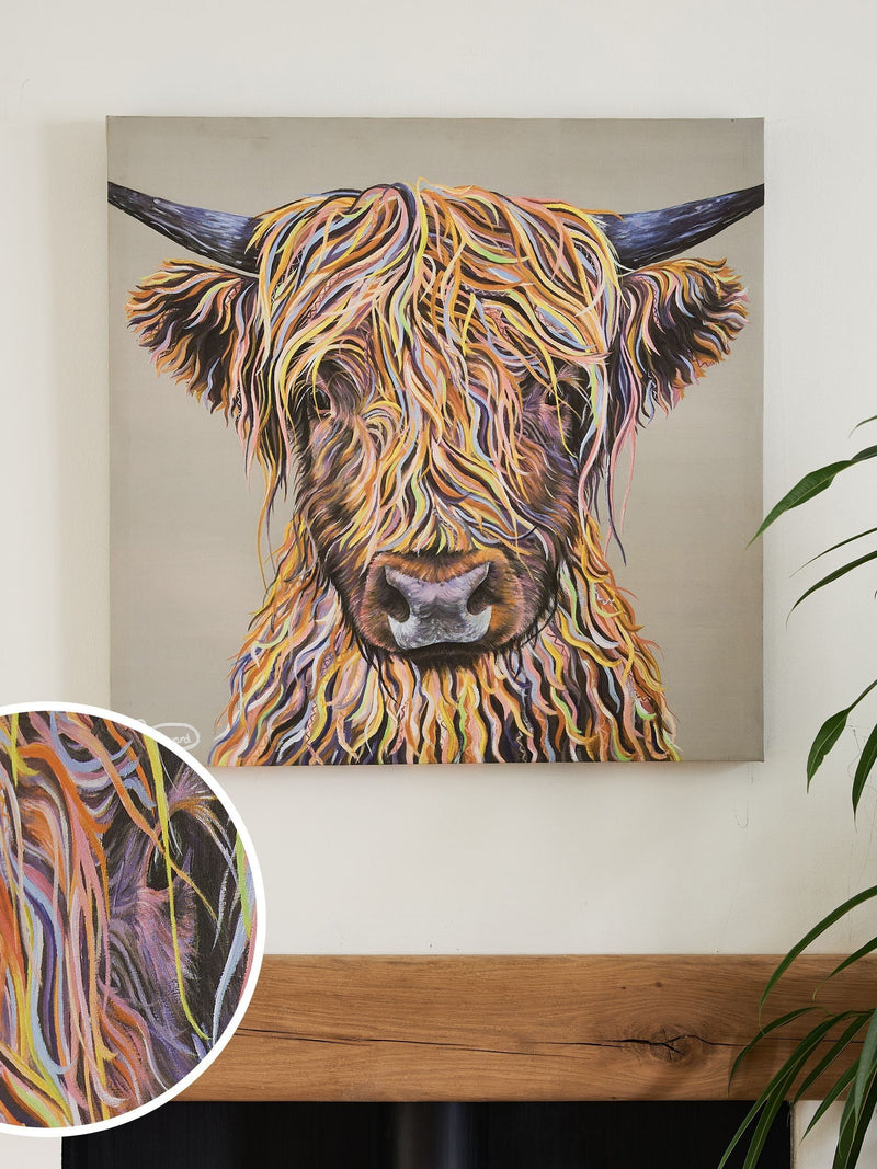 Natural Artist Collection Harry The Highland Cow by Emily Howard Medium Canvas Wall Art