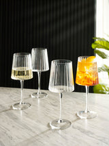 Clear Collins Wine Glasses Set of 4 - 22.5cm Height