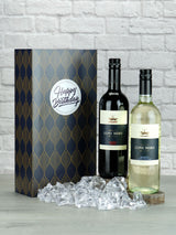Le Bon Vin Happy Birthday Italian Red & White Wine Duo Wine Gift Box 2x 750ml
