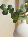 Artificial eucalyptus in white vase 25cm, UK version