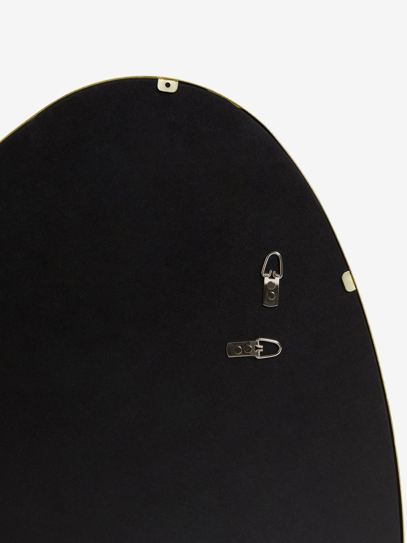 Gold pebble round bathroom wall mirror 62cm x 43.5cm - British product