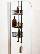 Black Adjustable Shelf Shower Caddy