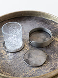 Libra antique gold Vienna atlas glass coasters set of 4, UK version