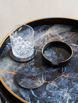 Libra Interiors Vesuvius Black/Gold Coasters Set of 4