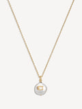 COACH Gold Tone Signature Coin Pearl Pendant Necklace - British product