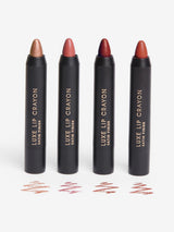 Luxe Lip Crayons Set in Four Metallic Shades - Multi-Use Lipstick and Liner