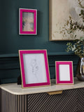 Pink velvet photo frame, imported from the UK