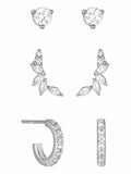 Simply Silver sterling silver cubic zirconia climber earrings pack of 3 (British brand)