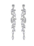 Jon Richard silver tone clear navette charlotte drop earrings, UK version