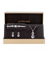 Jon Richard Silver Tone Crystal Infinity Jewellery Set in a Gift Box