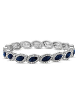 Jon Richard White Silver Tone Crystal Navette Stretch Bracelet 180mm