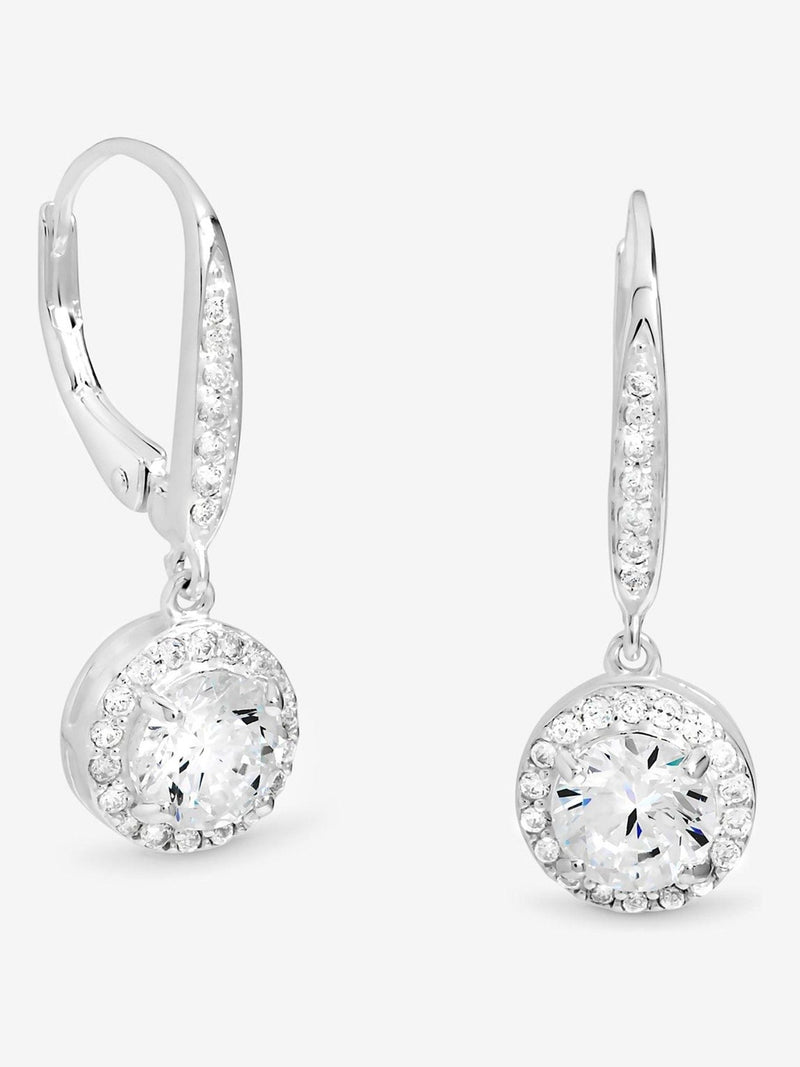 Simply Silver Clara drop earrings sterling silver cubic zirconia (British brand)