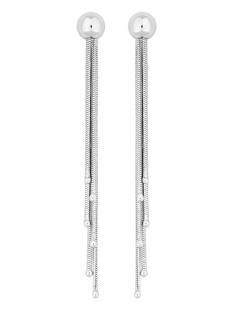 Simply Silver Sterling Silver 925 Slinky Multi Strand Tassel Drop Earrings