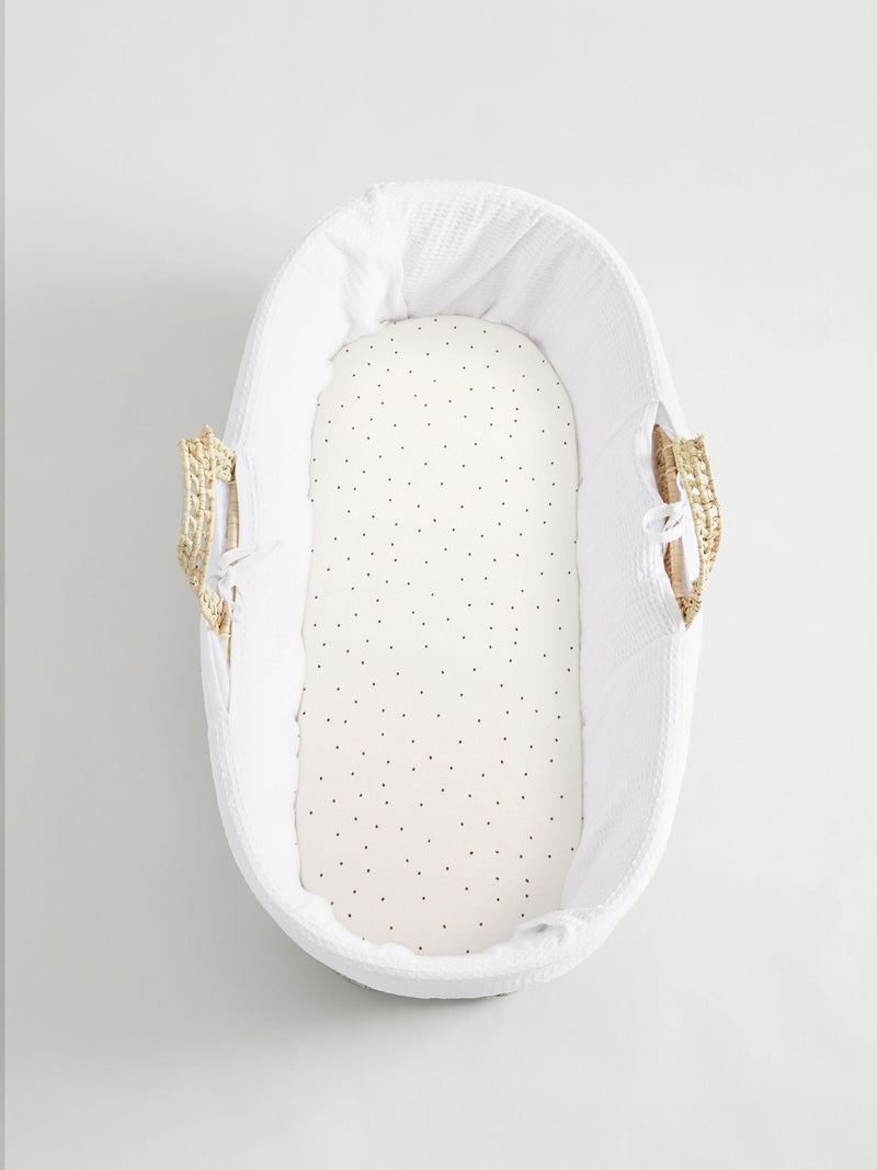 White/Grey Speckle baby fitted sheets 2 pack (British brand)