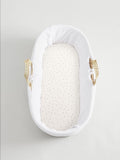 White/Grey Speckle baby fitted sheets 2 pack (British brand)