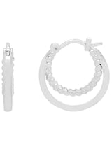 Estella Bartlett Silver Double Twisted Hoop Earrings