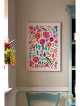 Lucy Tiffney Pink and Green Floral Canvas Art 42cm x 59.5cm