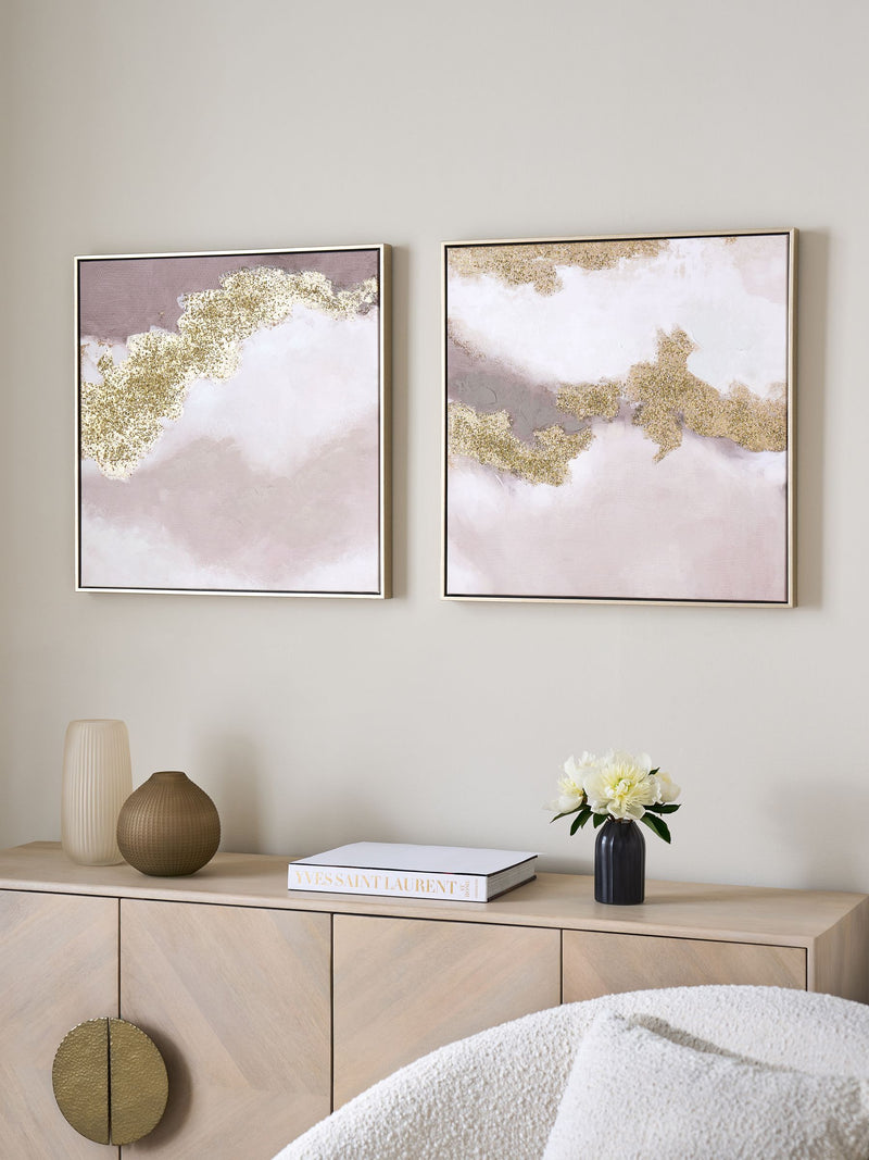 Lipsy Set of 2 Gold Ombre Wall Art