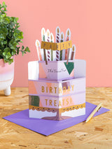 Hallmark Gold 3D Pop Up Cake & Candles Birthday Card