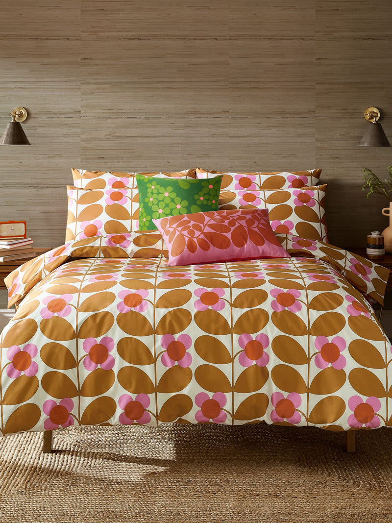 Orla Kiely Saffron Stem Bloom duvet cover set, imported from the UK