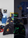 Bedlam glow in the dark space duvet cover set - British product