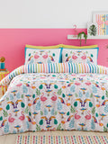 Fusion Pink Tropical Flamingo Reversible Duvet Cover Set - British product