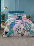 Soiree pink peacock jungle duvet cover set (British brand)
