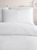 Serene White Honley Seersucker Textured Duvet Cover Set (British brand)