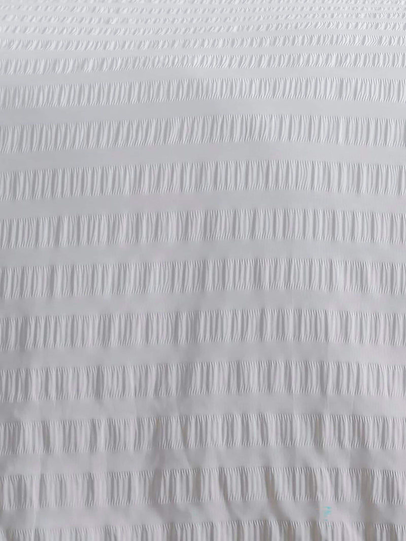 Serene White Honley Seersucker Textured Duvet Cover Set (British brand)