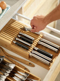 Joseph Joseph bamboo wood large knife organiser, UK version