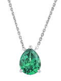 The Diamond Store green 3.5ct lab diamond and emerald pear cut necklace (British brand)