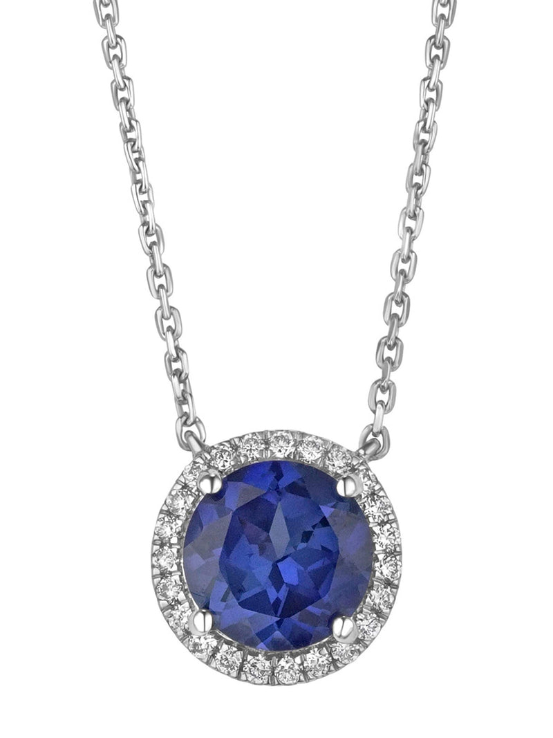 The Diamond Store Saphire Astra Lab Diamond Halo Necklace 3.5ct (British brand)