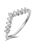 The Diamond Store white lab diamond wishbone ring 0.30ct 9K (British brand)