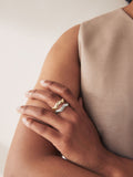 Gold/Silver Tone Wave Rings 2 Pack