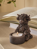 Bronze Hamish The Highland Cow Tea Light Candle Holder
