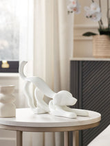 White Abstract Ribbon Dog Ornament Decorative Home Decor 28cm x 10cm x 18.5cm