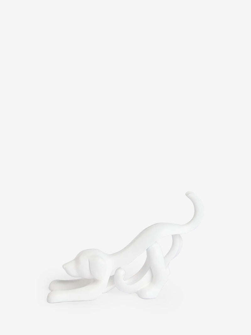 White abstract ribbon dog ornament 28cm x 10cm x 18.5cm (British brand)