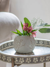 Laura Ashley White Pussywillow Antique White Stoneware Vase