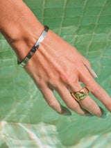 Silver Tone Waterproof Stainless Steel Bangle