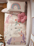 Reversible Scandi unicorn duvet cover and pillowcase set, imported from the UK