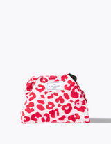 The Flat Lay Co. Open Flat Makeup Bag Pink Leopard Travel Organiser 52cm