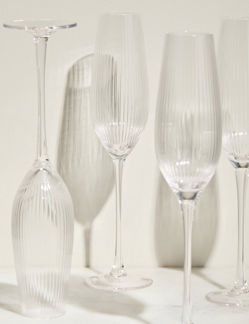Maxim Optic champagne flutes set of 6 (British brand)