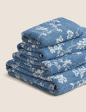 Floral jacquard pure cotton bath towel (British brand)