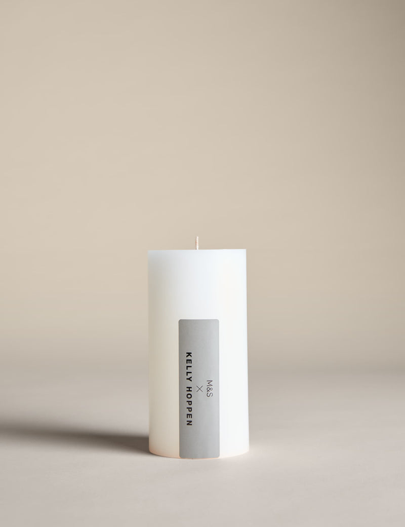 M&S Kelly Hoppen unscented pillar candle, imported from the UK