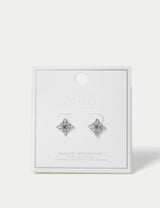 Platinum Plated Cubic Zirconia Birthstone Stud Earrings