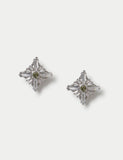 Platinum plated cubic zirconia birthstone stud earrings, imported from the UK