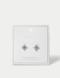 Platinum plated cubic zirconia birthstone stud earrings, imported from the UK