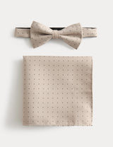 M&S Polka Dot Bow Tie and Handkerchief Set Formal Accessory Set