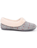 Jones Bootmaker polka dot faux fur lined slippers, imported from the UK